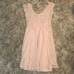 Pale pink lace dress